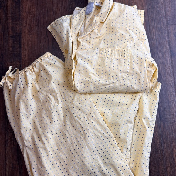Yellow polka dot 100% cotton pajama set | P Intimates | Large - Picture 2 of 5